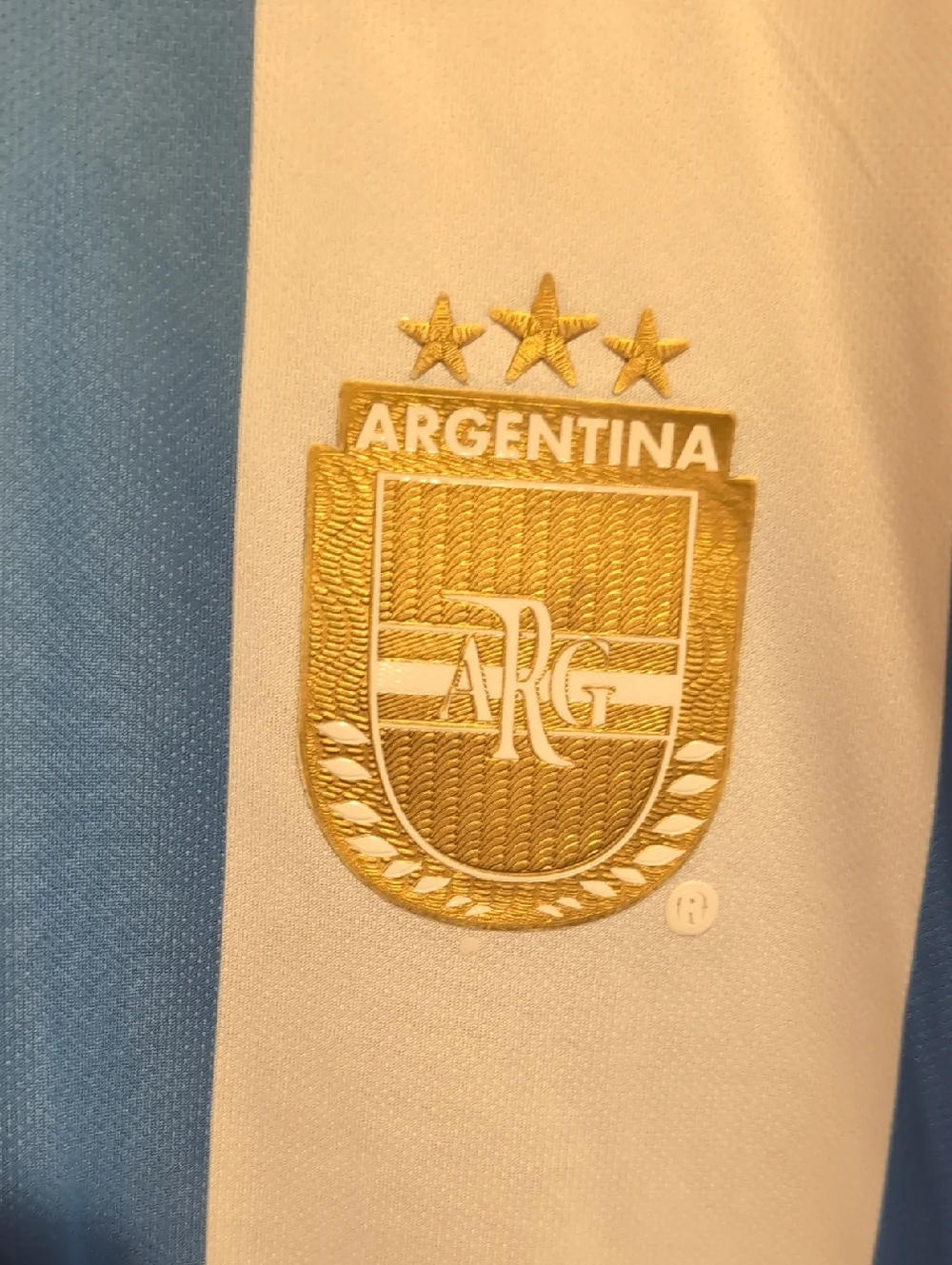 Messi Argentina Stripe Kids Soccer Jersey - Blue & White - Picture 2 of 3